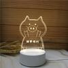 Luz noturna 3D criativa pequena luminária de mesa atividade pequeno presente empresa presente de Natal acrílico placa suporte de lâmpada atacado