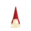 Decoraciones Navideñas Transfronterizas Nuevas con Luces Gorro de Punto Rayado Hombre Viejo de Punto Estrella para la Punta del Árbol