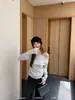 Thirteen LinesKAPOKElegante Camiseta de Manga Larga Rayada Versátil de un Hombro con Corte en la Espalda 61119
