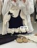 Camisa de manga larga para niña, camiseta de primavera y otoño con costuras de tirantes, pantalones anchos de lunares, traje apilado