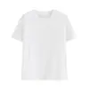 Entrega en una pieza camiseta blanca de algodón puro con hombros caídos primavera y verano manga corta básica apilada top interior para mujer camisa base suelta