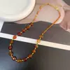 Collar Original de Ágata Roja Maillard con Cuentas, Nueva Cadena de Clavícula de Nicho, Lujo Ligero, Sensación de Alta Gama, Accesorio de Cadena para el Cuello Versátil