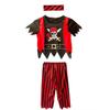 Fantasia Infantil de Halloween Vestido de Mascarada para Apresentação Traje de Pirata Caribenho Colete de Festa
