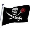 Bandera pirata de calavera y tibias cruzadas de Halloween con cóndor, bisonte, lobo, motivos náuticos poliéster 100D doble cara