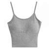 Estilo Deseo Puro Vestido de una pieza tipo chaleco con almohadilla en el pecho Sexy Combinable Ajustado Espalda Hermosa Deportivo Sin mangas Top Básico para Mujer
