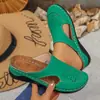 Novo produto transfronteiriço: sapatos femininos de couro sem cadarço com bico costurado, 26 novo modelo primavera-verão, sandálias vazadas de sola grossa para comércio exterior transfronteiriço
