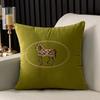 Almohada Cuadrada Bordada de Terciopelo de Nieve para Sala de Estar Sofá de Caoba Cojín Bordado Almohada Lumbar Grande de 55cm