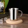 Taza de Acero Inoxidable Amazon 304 de Doble Capa Martillada Diamante con Asa, Acabado Recto Arenado, Taza Aislada para Cerveza y Café