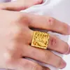 Anillo Doble Capa Estilo Águila Dorado Arena Vietnamita para Hombre, Cobre Ecológico Chapado en Oro Real, Anillo para Hombre, Joyería de Boda para Mujer