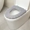 Cojín Grueso de Punto con Puntos para el Hogar Cubierta Universal para Inodoro Cálido de Invierno Plegable Lavable Redonda Anillo O