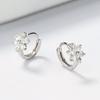 Arete de aro de flor de diamante fresco y dulce Moda coreana Joker circonita súper brillante viento frío círculo joyería de oreja al por mayor