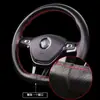 Capa de volante de carro couro costurada à mão verão antiderrapante microfibra costurada à mão capa de volante de carro quatro estações universal fina