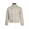 Retro Americano Desgastado de Alta Gama Diseño de Hebilla de Avión Cuello Alto Ropa Exterior de Invierno para Hombres y Mujeres High Street Corta de Algodón