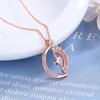 Collar Corazón del Sol y la Luna para Mujer Colgante Giratorio Famoso en Internet Incrustado con Diamantes Circonita Descompresión Cadena para Clavícula de Alto Nivel Transfronteriza Europea y Americana