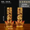 Vela de Cristal con Diseño de Doble Dragón, Estilo Lingote Atractor de Fortuna, Vaso de Vidrio a Prueba de Viento Vela de Mantequilla para Decoración del Hogar, Venta al por Mayor desde el Fabricante