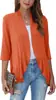 Roupas Femininas Europeias e Americanas Transfronteiriças Estação Independente da Amazon Outono Novo Cardigan de Cor Sólida Jaqueta Manga Sete Babados Top