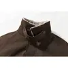 ORIGTEEN Chaqueta de Trabajo Retro Japonesa de Moda con Solapa de Lana de Cordero Abrigo de Algodón Ropa de Invierno de Algodón para Hombre MY9020