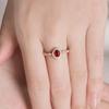 Celebridad de Internet Venta en Vivo Anillo Seiko con Incrustaciones de Imitación Rubí Natural para Mujer Abierto Ajustable Retro Elegante Exquisito