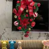 Adornos navideños, corona navideña, adornos colgantes para puerta, colgante de ratán, diseño de escena de hotel y centro comercial, árbol de Navidad