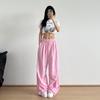 Calça Cargo Rosa Hip-Hop de Secagem Rápida para Mulheres, Calça de Verão Fina Estilo Dopamina, Calça Esportiva para Dança Jazz, Casual