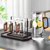 Taza de vidrio de madera transfronteriza taza de té resistente a altas temperaturas taza de sala de estar juego de agua tetera doméstica para hospitalidad juego de taza de agua