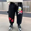 Pantalones de Primavera para Niños, Suaves y Cómodos, Anti-Pilling, Cintura Elástica, Pantalones de Punto Ultraman Chino, Pantalones de Dibujos Animados para Niños de Primavera y Otoño