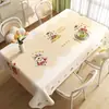 Mantel estilo crema, impermeable y a prueba de aceite, no necesita lavado, nuevo mantel para mesa de comedor estilo chino de Año Nuevo, PVC, lujo ligero, sensación de alta gama, tela para mesa de centro