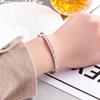 Pulsera sencilla de acero de titanio de alta calidad con incrustaciones de diamantes para mujer, diseño de nicho ins, lujo ligero, celebridad de internet, no se desvanece, joyería exquisita de fábrica