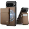Capa de Celular Magnética Dois em Um para Carregamento Sem Fio Google Pixel 11Proxl com Porta-Cartões e Capa Protetora de Couro