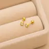 Brinco de parafuso mini haste fina cravejado de diamantes pequeno e requintado personalidade simples cravo de osso da orelha nicho explosão de alto nível