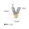 Xi Yin Transfronterizo Europa y América ins Moda Personalidad Hip Hop Colgante Perforado Cobre Microincrustado Circonita Colgante de Cobre de 26 Letras