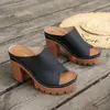 Sandalias de Verano 2026 Comercio Exterior Talla Grande de una Sola Tira Tacón Grueso Suela Gruesa que Aumenta la Altura Boca de Pez Abiertas en la Punta para Playa al Aire Libre para Mujer