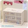 Caixa Organizadora de Gavetas com Nove Compartimentos para Material de Papelaria de Mesa Infantil, Caixa Organizadora Criativa de Desenho Animado Sanrio para Meninas e Estudantes