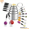 Conjunto Popular de Xícaras e Colheres Medidoras de Aço Inoxidável, Colher para Molho, Ferramentas de Confeitaria, Colher Medidora Multifuncional com Escala