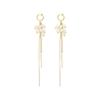 Aretes Largos con Borla de Perla de Concha, Elegantes y Adelgazantes para Rostros Redondos, Especial de Joyería para Exportación de Guangzhou