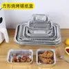 Caja de Papel de Aluminio, Bandeja de Papel de Aluminio para Freidora de Aire, Bol de Papel de Aluminio para Hornear y Barbacoa en Casa, Caja de Embalaje Desechable