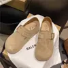 2026 Sapato Birkenstock Feminino de Solado Reto com Fivela para Outono, Slip-on Versátil que Aumenta a Altura, Novos Sapatos Slip-on da Moda