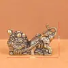 Estatua de Elefante de Latón con Lingotes Atractores de Riqueza, Cuenco del Tesoro, Elefante de Cobre Tirando de un Carro, Decoración para Sala de Estar del Hogar, Mascota de Té para Escritorio de Oficina