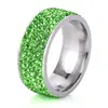 Anel de Diamante Multicor Misturado de 5 Fileiras 8mm Vendido Quente na Amazon Europeia e Americana Anel Versátil Joia Atacado para Mulheres