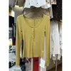 Nueva Colección de Otoño Ruoxin: Camiseta Básica de Manga Larga con Cuello Redondo y Botones para Mujer