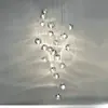 Araña de cristal LED estilo americano para ducha de meteoros, escaleras, para casas dúplex, comedores y salas de estar, araña creativa de cristal de cereza de múltiples cabezas