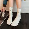Calcetines grises para mujer, calcetines holgados para primavera y otoño, lindo perrito de dibujos animados estilo japonés, versión coreana, calcetines de media pantorrilla de moda para estudiantes, estilo Ins