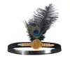 Diadema de Plumas Negras de Mascarada de los Años 20 para Mujer Diadema para Fiesta de Halloween Banda para el Cabello Amazon Punto de Venta Caliente
