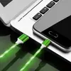 Cable de datos cargador luminoso de carga rápida, luz de streamer colorida para coche, luz de caballo corriendo, para Huawei Apple Android tipo-c