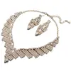 Collares Europeos y Americanos, Brillantes Llenos de Diamantes, Joyería de Novia, Accesorios de Boda, Pendientes Exagerados, Fabricante Mayorista de Conjuntos de Collares.N06