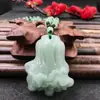 Colar com Pingente de Repolho de Jade Sintético Pingente Pixiu Kirin de Jade Sintético Corrente de Lã Verde Escuro Cartão Vazio Pingente de Buda Joias