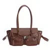 Bolso Tote de Moda con Diseño de Nicho para Mujer 2025 Nuevo Otoño e Invierno Retro Gran Capacidad Elegante Versátil Bolso de Hombro