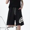 Pantalones cortos deportivos tipo tiburón estilo americano para hombre, diseño moderno de verano, pantalones casuales de longitud media, shorts de pierna recta de alta costura