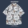 Fabricante Directo Camisa Floral de Manga Corta Isla de Hainán Playa Estilo Hong Kong Sanya Estilo Verano Tailandia Viaje Hombres Pareja Ropa Casual