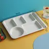 Bandeja para Comida Rápida de Paja de Trigo Cafetería Estudiantil Bandeja de Comida Rectangular con Compartimentos de Gran Capacidad Plato de Arroz para el Hogar Bandeja de Almuerzo Anticaídas